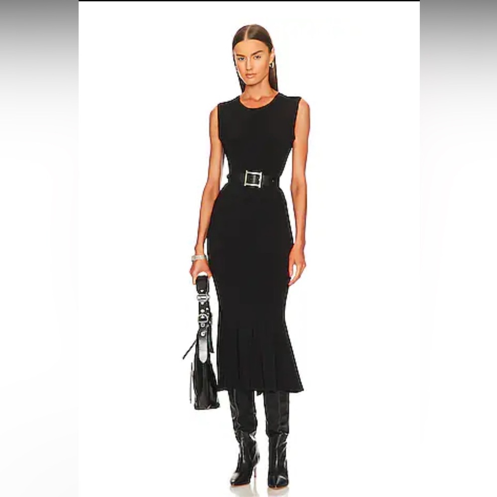 Norma Kamali Black Sleeveless Fishtail Dress
